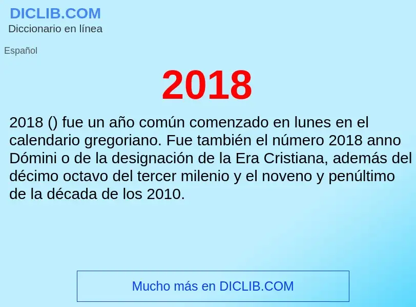 ¿Qué es 2018? - significado y definición