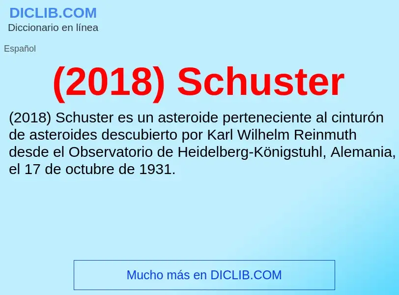 Wat is (2018) Schuster - definition