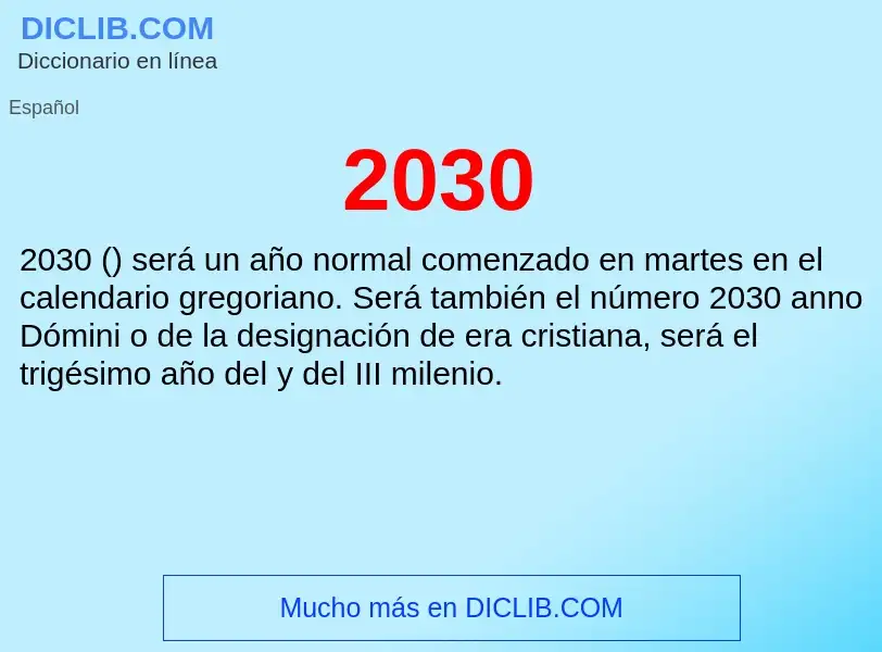 Qu'est-ce que 2030 - définition