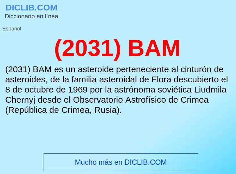 Wat is (2031) BAM - definition