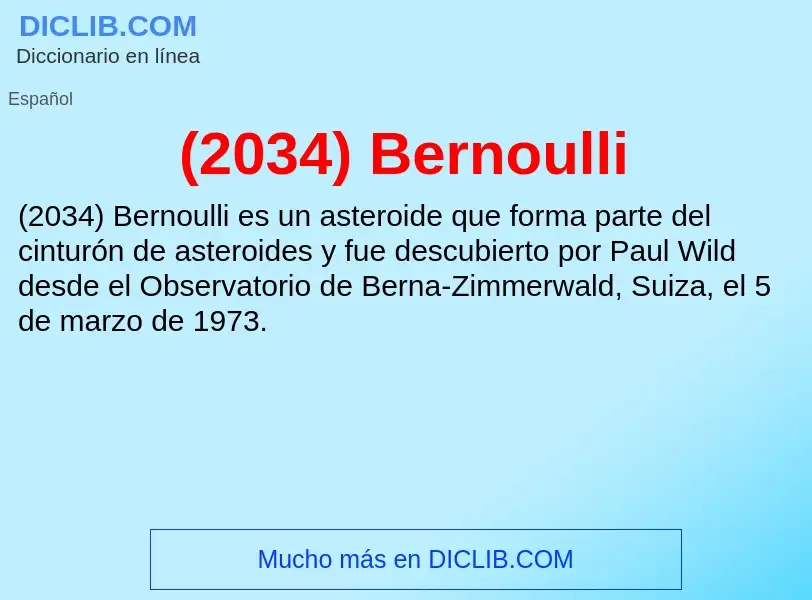 Qu'est-ce que (2034) Bernoulli - définition