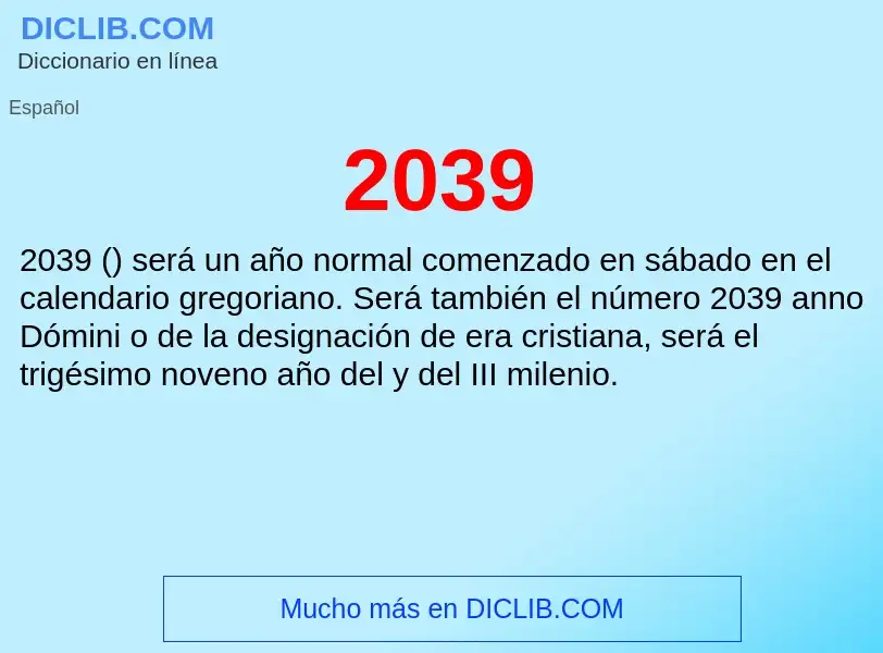 What is 2039 - meaning and definition