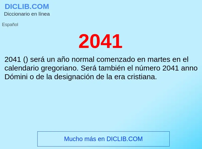 Che cos'è 2041 - definizione