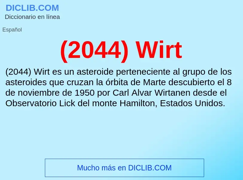 Wat is (2044) Wirt - definition