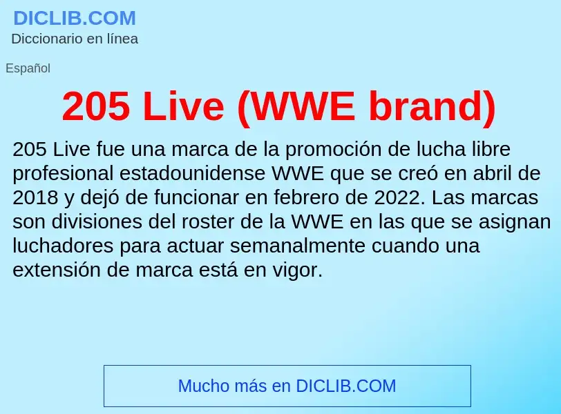 Was ist 205 Live (WWE brand) - Definition