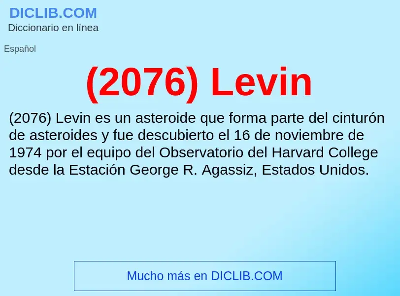 Qu'est-ce que (2076) Levin - définition