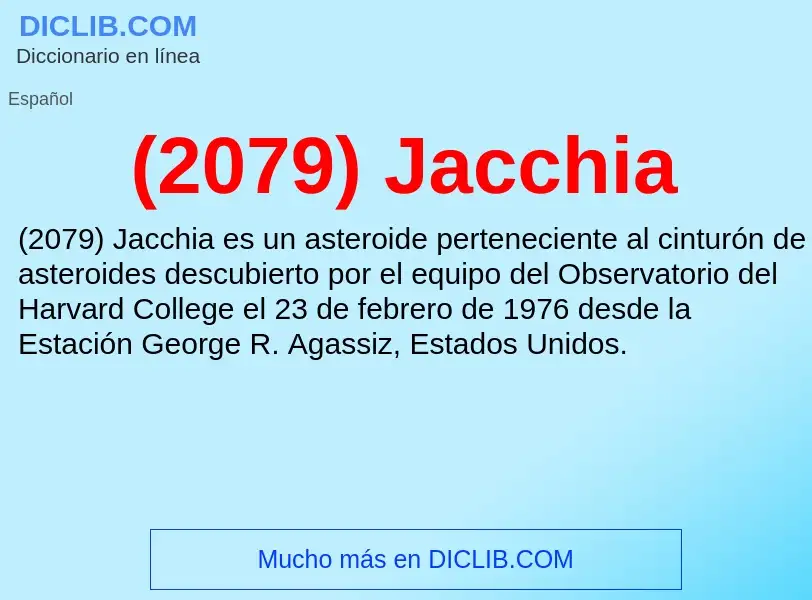 Wat is (2079) Jacchia - definition