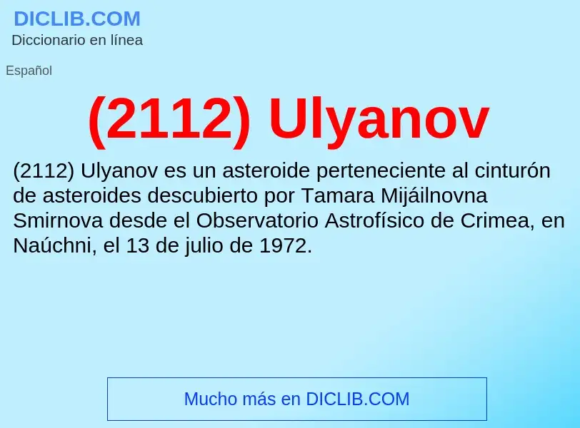 Wat is (2112) Ulyanov - definition