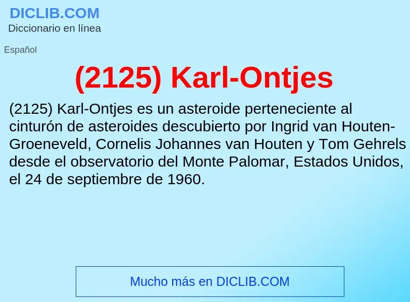 Что такое (2125) Karl-Ontjes - определение