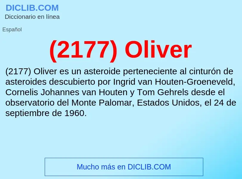 Wat is (2177) Oliver - definition