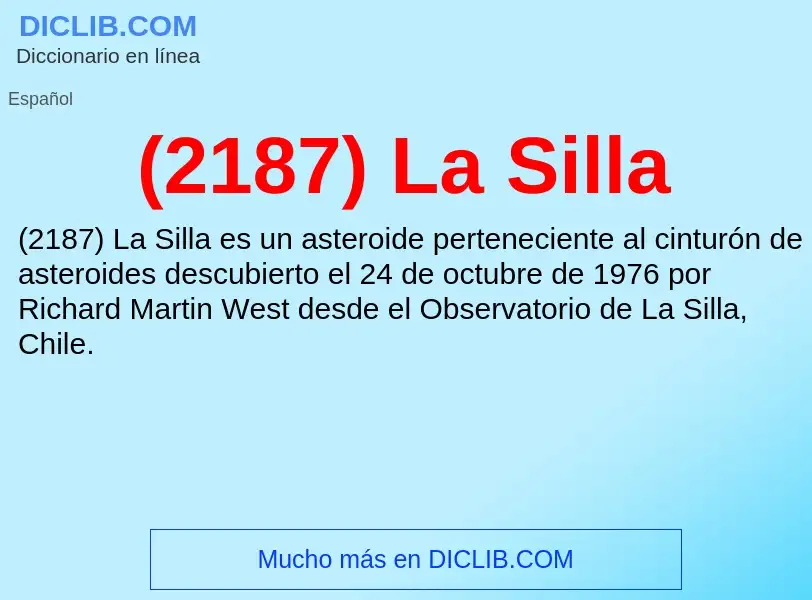 Wat is (2187) La Silla - definition