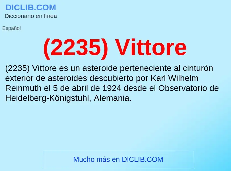 Wat is (2235) Vittore - definition