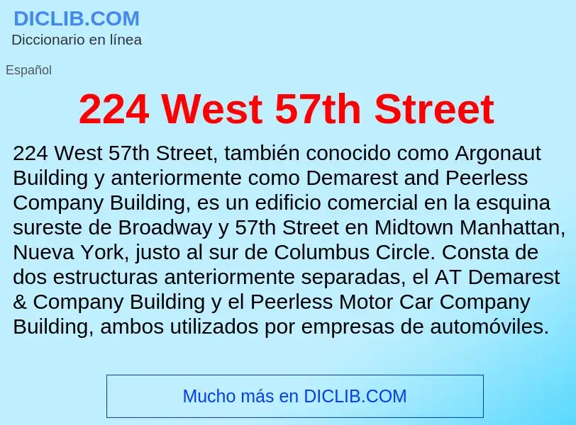 Τι είναι 224 West 57th Street - ορισμός