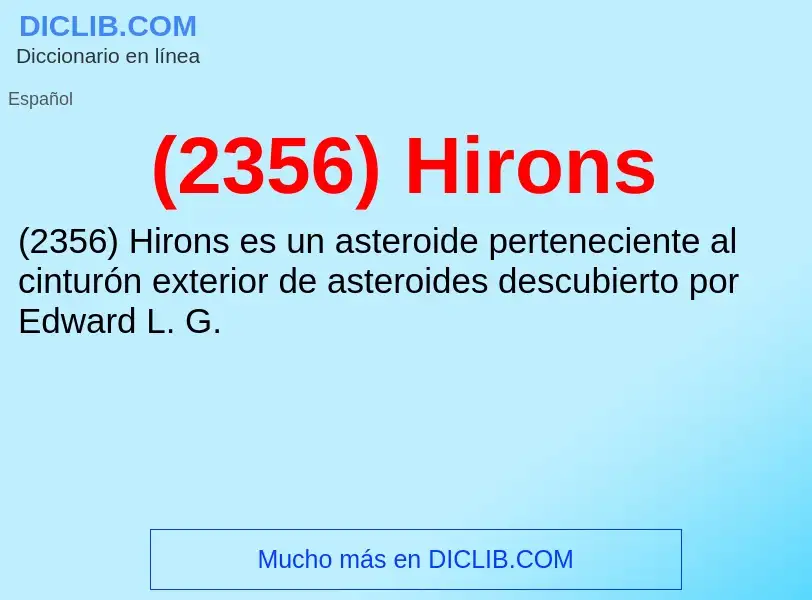 Wat is (2356) Hirons - definition