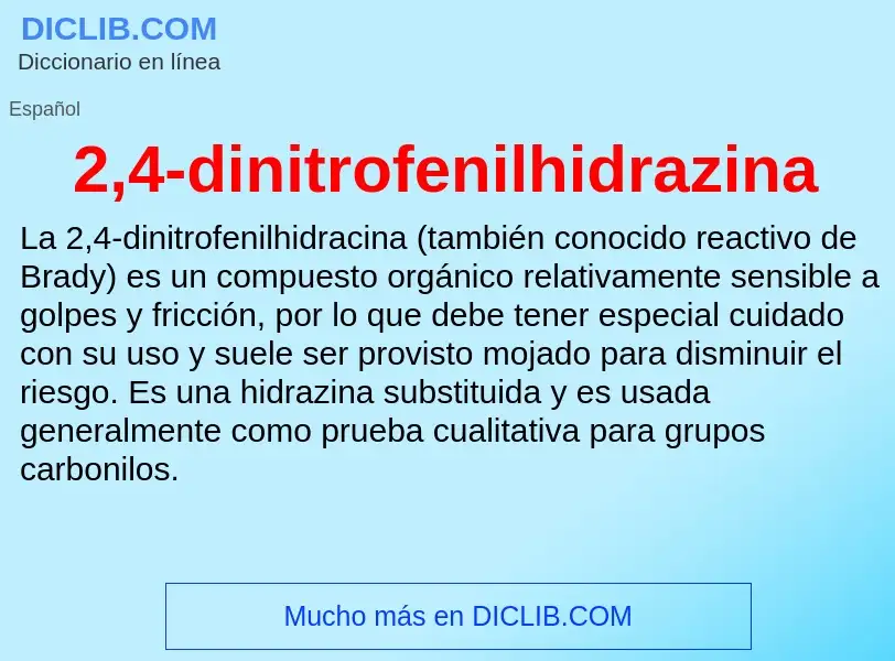 Τι είναι 2,4-dinitrofenilhidrazina - ορισμός