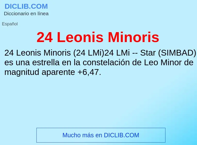 Τι είναι 24 Leonis Minoris - ορισμός