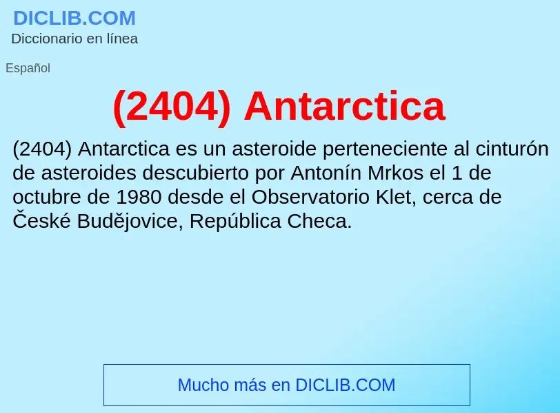 Wat is (2404) Antarctica - definition