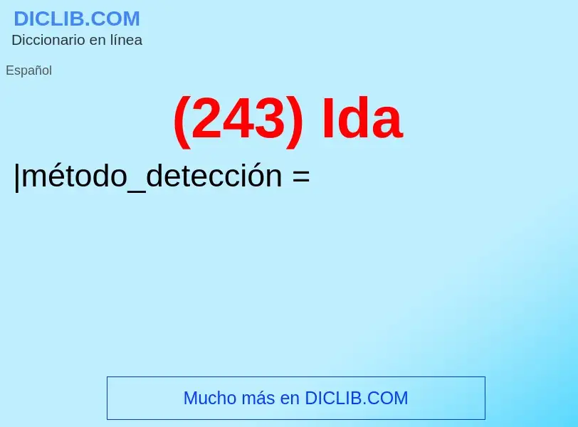 Wat is (243) Ida - definition