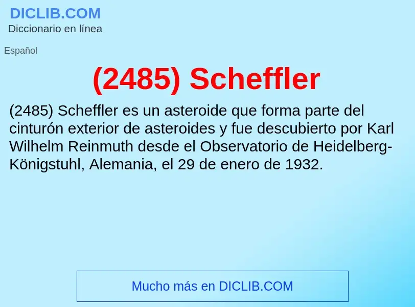 Wat is (2485) Scheffler - definition