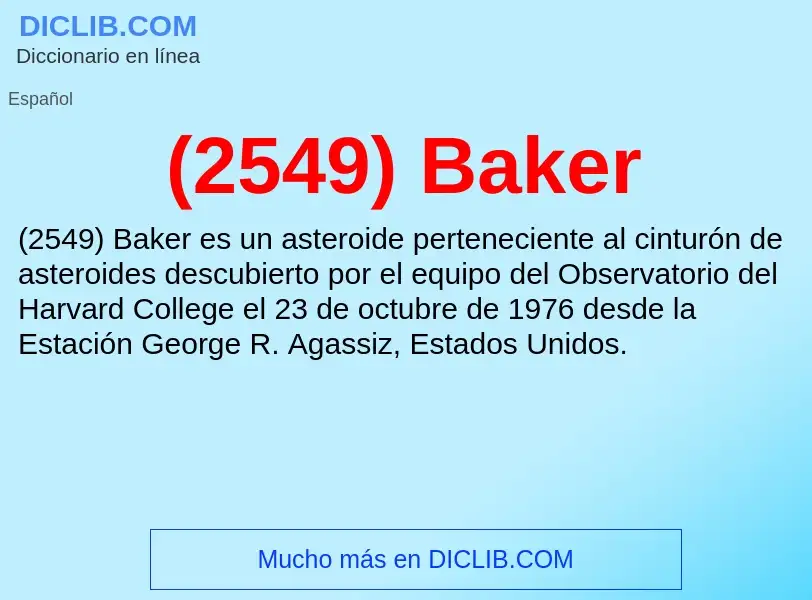 Wat is (2549) Baker - definition