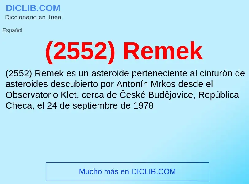 Wat is (2552) Remek - definition