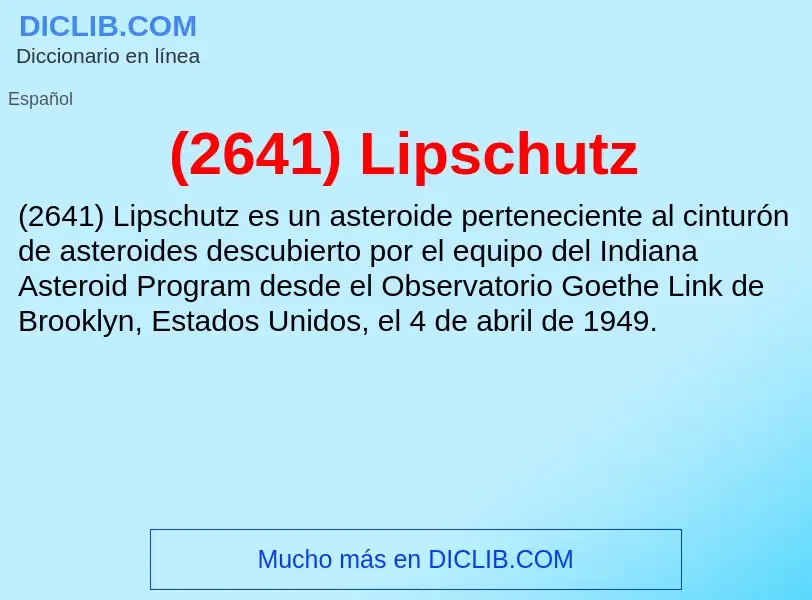 Wat is (2641) Lipschutz - definition