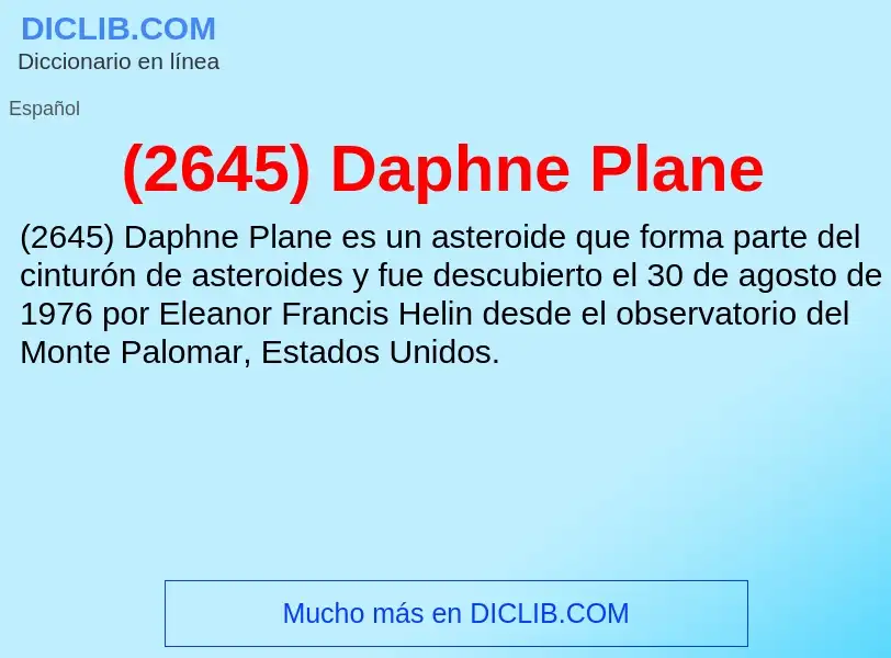 Wat is (2645) Daphne Plane - definition