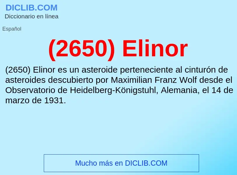 Wat is (2650) Elinor - definition