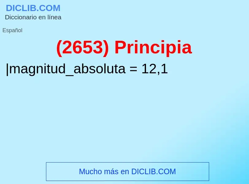 Wat is (2653) Principia - definition