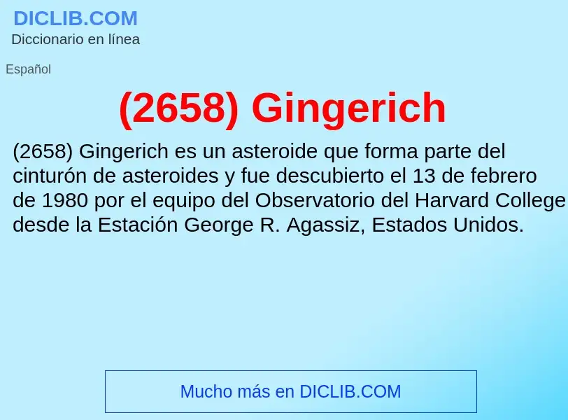 Wat is (2658) Gingerich - definition