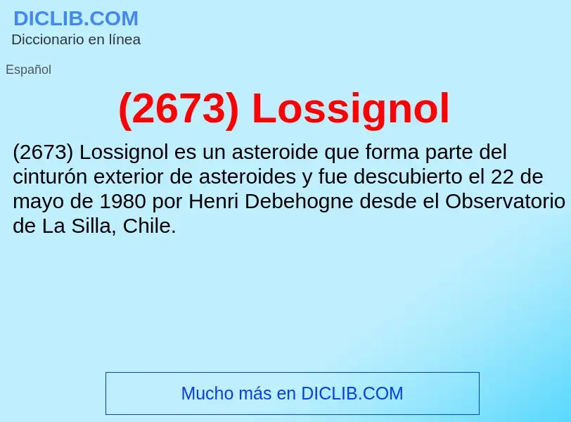 Wat is (2673) Lossignol - definition