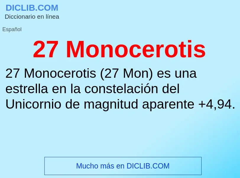 Wat is 27 Monocerotis - definition