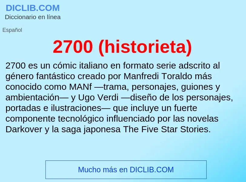 What is 2700 (historieta) - meaning and definition