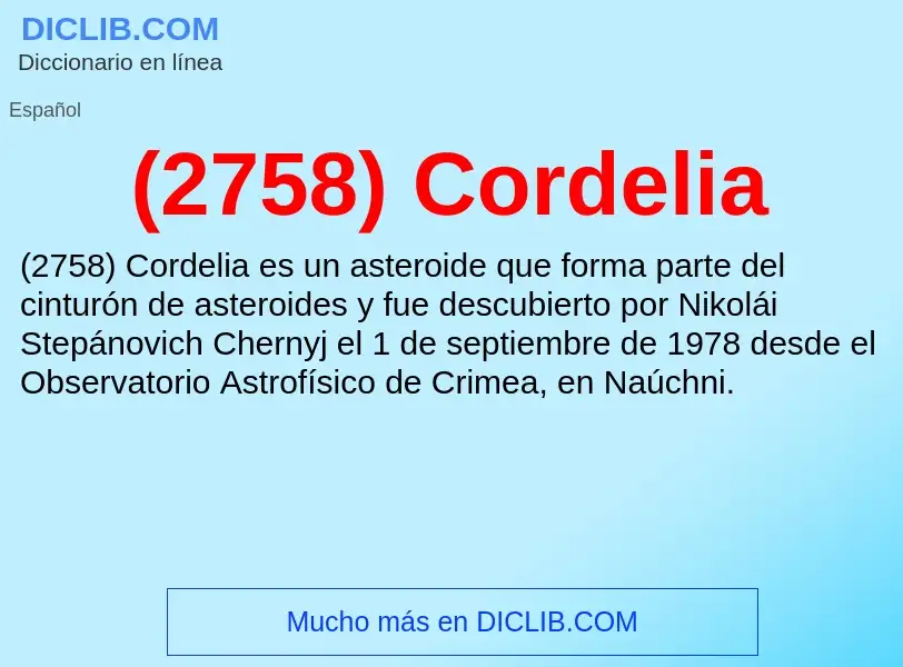 Wat is (2758) Cordelia - definition