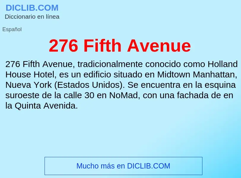 What is 276 Fifth Avenue - meaning and definition