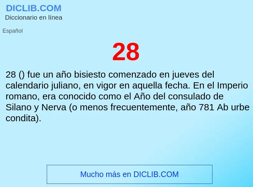 ¿Qué es 28? - significado y definición