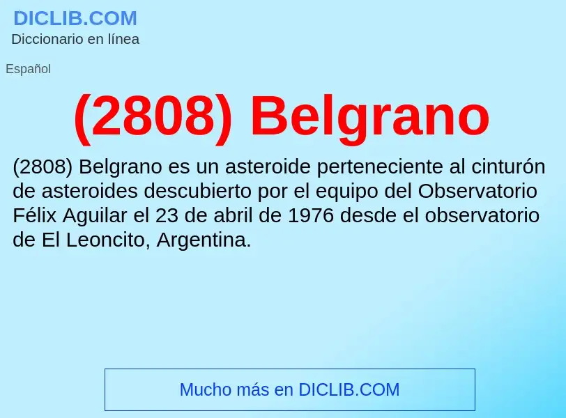 Qu'est-ce que (2808) Belgrano - définition