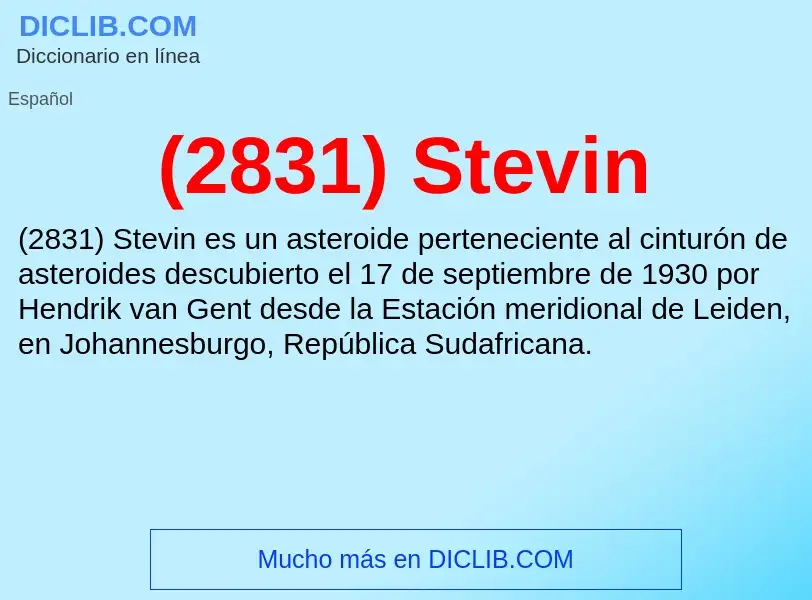 Что такое (2831) Stevin - определение