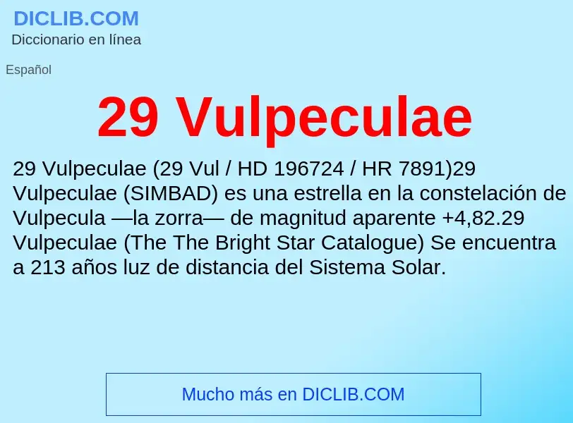 What is 29 Vulpeculae - meaning and definition