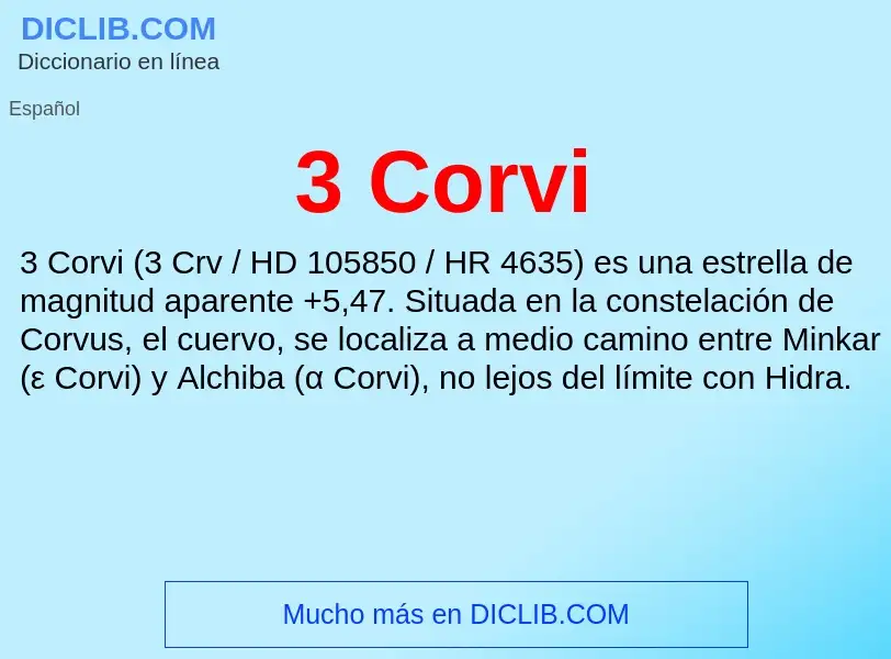 What is 3 Corvi - meaning and definition