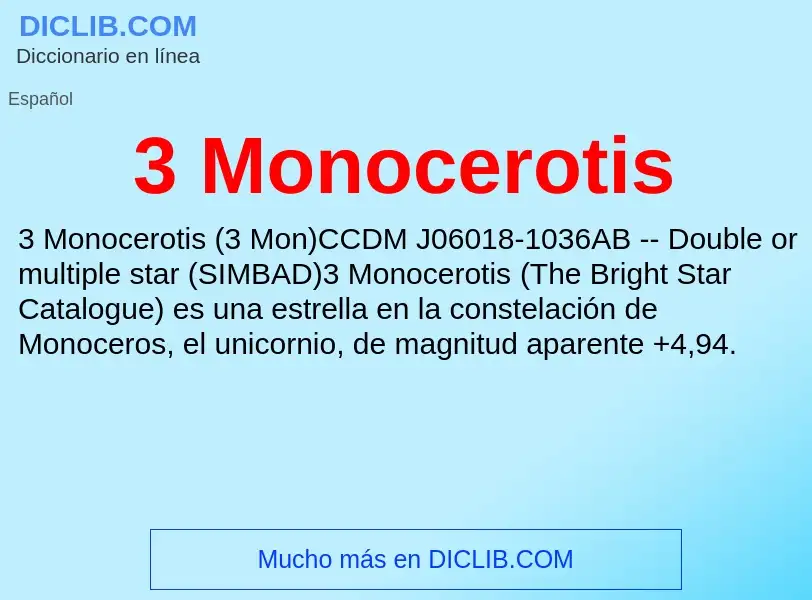 Qu'est-ce que 3 Monocerotis - définition