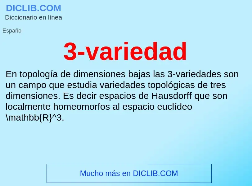 ¿Qué es 3-variedad? - significado y definición