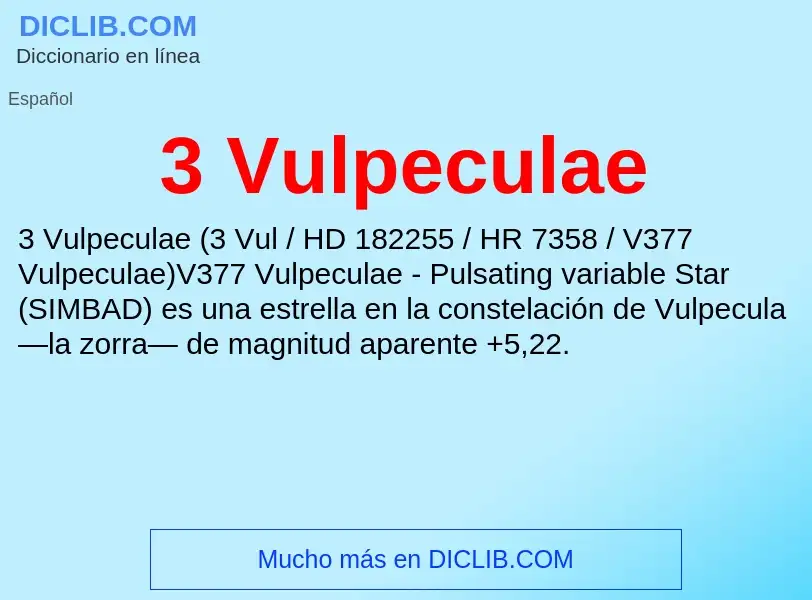 O que é 3 Vulpeculae - definição, significado, conceito