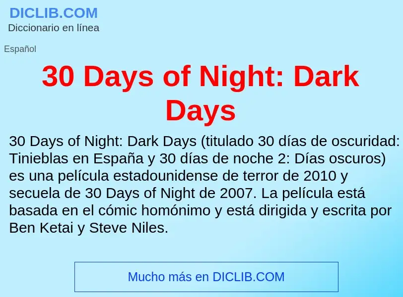 Qu'est-ce que 30 Days of Night: Dark Days - définition