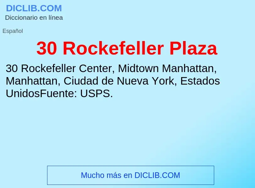 ¿Qué es 30 Rockefeller Plaza? - significado y definición