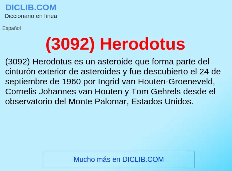 Qu'est-ce que (3092) Herodotus - définition