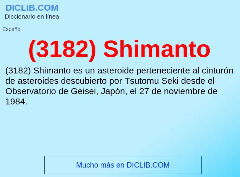 Qu'est-ce que (3182) Shimanto - définition