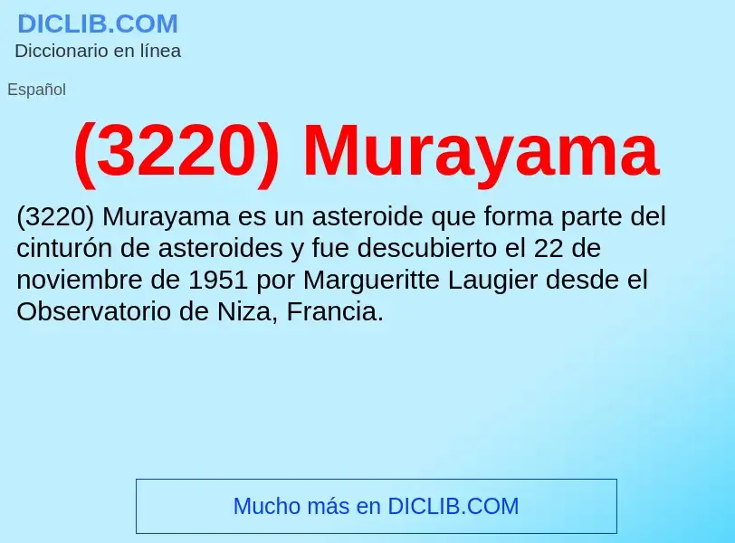 Qu'est-ce que (3220) Murayama - définition