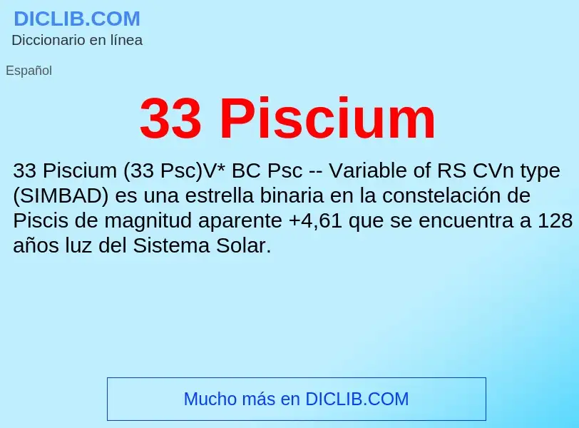 What is 33 Piscium - meaning and definition