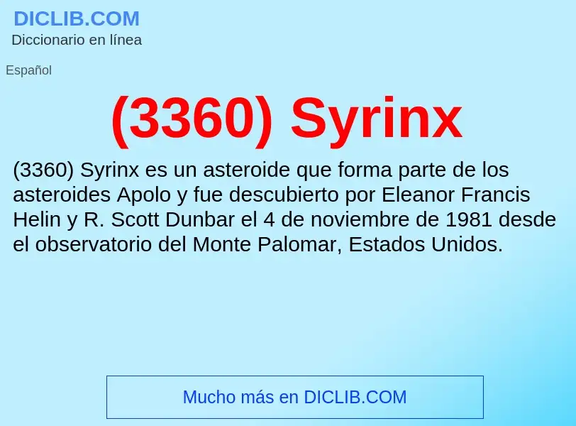 Qu'est-ce que (3360) Syrinx - définition